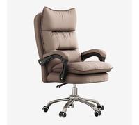 Ergonomic Big and Tall Home Office Chair with Wheels and Thick Back Support Height Adjustable Desk Chair for Adults Gaming Chair with Armrest and Footstool (Brown)