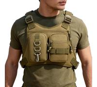 Ergonomic Chest Bag, Adjustable Storage Pouch, Lightweight Vest Pack with Zipper, Sports Utility Bag, Travel Chest Pack with Slim Design, Outdoor Gear for Cycling Hiking 9.45x7.09 x1.18 inches