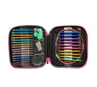 Ergonomic Circular Crocheting Needles, Needles in alluminio per Beginners, for Small Projects Like Sweaters, Scarves Hats Socks, Comfortable Grip for Mothers Grandmas, and Crochet