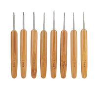 Ergonomic Crochet Hooks Set Bamboo Handle Stainless Steel Round Hook Needle DIY Hand Knitting Tool for Home Use Weaving Craft 8 Sizes 1.0mm to 2.75mm