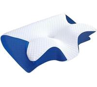 Ergonomic memory foam neck support pillow, orthopedic contour for side sleepers, neck pain relief, slow rebound, 8cm thin profile-4