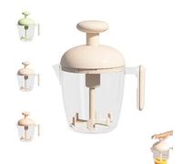 Ergonomic Multi-Blade Manual Egg Mixer, Press the Egg Beater Cup, Hand Push Rotary Whisk Blender, Cooking & Kitchen Mixing Tool, Semi-Automatic Rotating Eggs Whisk for Baking, Frothing Milk (White)