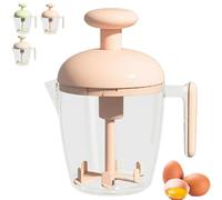 Ergonomic Multi-Blade Manual Egg Mixer, Press The Egg Beater Cup, New Semi-Automatic Rotating Eggs Whisk, for Baking, Cooking & Kitchen Mixing Tool, Kitchen Gadgets (Pink)