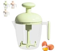 Ergonomic Multi-Blade Manual Egg Mixer, Press The Egg Beater Cup, New Semi-Automatic Rotating Eggs Whisk, for Baking, Cooking & Kitchen Mixing Tool, Kitchen Gadgets (Green)