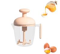 Ergonomic Multi-Blade Manual Egg Mixer, Press the Egg Beater Cup, Semi-Automatic Rotating Eggs Whisk for Baking, Cooking & Kitchen Mixing Tool, for Beating Eggs, Frothing Milk, Blending (Pink)