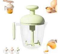Ergonomic Multi-Blade Manual Egg Mixer, Press the Egg Beater Cup, Semi-Automatic Rotating Eggs Whisk for Baking,for Cooking, Whisking, Blending, Beating (Green)