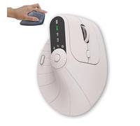 Ergonomic Triple-Connect Wireless Mouse, Vertical Ergonomic Mouse, Tri-Mode Wireless Vertical Mouses with Programmable Knob for Pain Relief for Office, Gaming, Design (Beige)