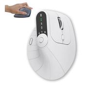 Ergonomic Triple-Connect Wireless Mouse, Vertical Ergonomic Mouse, Tri-Mode Wireless Vertical Mouses with Programmable Knob for Pain Relief for Office, Gaming, Design (White)