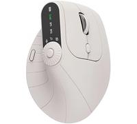 Ergonomic Triple-Connect Wireless Mouse, Vertical Ergonomic Mouse with 4 Adjustable DPI,Bluetooth 5.0 & USB-C Receiver, Screen Display, Multi-Knob & Type-C Charging for Laptop/PC/Mac (Beige)