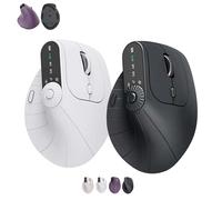 Ergonomic Triple-Connect Wireless Mouse, Vertical Ergonomic Mouse with 4 Adjustable DPI, Multi-Device Bluetooth & 2.4G Connectivity, 57° Handshake Grip & Smart Display (White+Black)