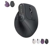 Ergonomic Triple-Connect Wireless Mouse, Vertical Ergonomic Mouse with 4 Adjustable DPI, Multi-Device Bluetooth & 2.4G Connectivity, 57° Handshake Grip & Smart Display (Black)