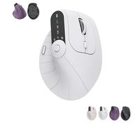 Ergonomic Triple-Connect Wireless Mouse, Vertical Ergonomic Mouse with 4 Adjustable DPI, Multi-Device Bluetooth & 2.4G Connectivity, 57° Handshake Grip & Smart Display (White)