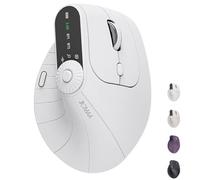 ergonomic triple-connect wireless mouse, Vertical Ergonomic Mouse with 4 Adjustable DPI, Rechargeable Vertical Design, Bluetooth 5.0 & USB-C Receiver, for Laptop (White)