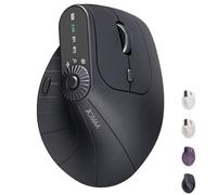 ergonomic triple-connect wireless mouse, Vertical Ergonomic Mouse with 4 Adjustable DPI, Rechargeable Vertical Design, Bluetooth 5.0 & USB-C Receiver, for Laptop (Black)