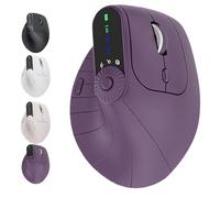 Ergonomic Triple-Connect Wireless Mouse, Vertical Ergonomic Mouse with 4 Adjustable DPI, Screen Display, for Pain Relief for Office, Gaming, Design (Beige)