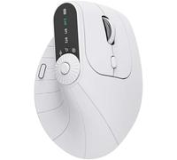 Ergonomic Triple-Connect Wireless Mouse, With 57° Handshake Grip, Tri-Mode Wireless & Wired Connectivity, Multi-Device Bluetooth & 2.4g Connectivity, For Laptop/Pc/Mac (White)
