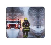 Ergonomico Tampone per Mouse, Firefighter Fireman Flame Print Tappetino per Il Mouse Bordi Cuciti Gaming Mousepad per Ufficio Computer Notebook