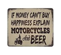 Ergonomico Tampone per Mouse, If Money Can't Buy Happiness Explain Motorcycles And Beer Tappetino per Il Mouse Lavabile Gaming Mousepad per Ufficio Laptop PC