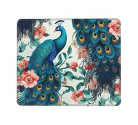 Ergonomico Tappetino per Il Mouse, Beautiful Peacock Flowers, Bordi Cuciti Tappeto Mouse, Mousepads, 25X30cm, Ufficio, Laptop, Computer