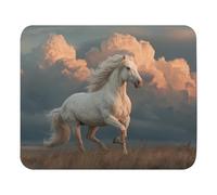 Ergonomico Tappetino per Il Mouse Beautiful White Stallion Running Across The Field Gaming Mousepad Tappeto Mouse 25x30cm per Ufficio,PC,Casa