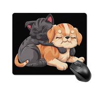 Ergonomico Tappetino per Il Mouse Cat And Dog Printed 25X30Cm, Tampone per Mouse Bordi Cuciti Gaming Mousepad per Computer Casa Notebook