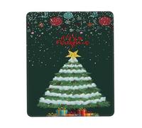 Ergonomico Tappetino per Il Mouse, Merry Christmas Tree, Bordi Cuciti Tappeto Mouse, Mousepads, 25X30cm, Casa, Ufficio, Laptop
