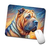 Ergonomico Tappetino per Il Mouse Shar Pei Dog Expressionism Art 25X30Cm, Tappetino per Mouse Antiscivolo Gaming Mousepad per Pc Notebook Computer