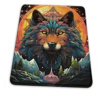 Ergonomico Tappetino per Il Mouse Wolf Moon Phase Animal Trippy Cool 25X30Cm, Tappeto Mouse Lavabile Gaming Mousepad per Casa Pc Notebook