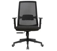 ErgoOtto Elba Sedia Ufficio per Scrivania e Smart Working, Sedia Ergonomica Nera con Schienale Regolabile in Altezza, Fascia Lombare e Braccioli On/Off, Montaggio Facile e Veloce, Made in Italy