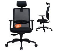 ErgoOtto Nuova Emilia Sedia Scrivania Ergonomica Preassemblata, Sedia Ufficio Compatta per Cameretta, con Supporto Lombare, Poggiatesta e Schienale Reclinabile 4 Posizioni, Made in Italy