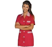 Ergos Workwear I.sacco Casacca MARBELLA Donna Mezza Manica in Poliestere Cotone (Rosso+riga Rossa)