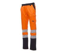 Ergos Workwear Payper - Charter Polar Pantaloni ad Alta visibilità da Uomo Foderato con Flanella Colore: Arancione Fluo/Blu Navy, Taglia: M con Una T-Shirt in Omaggio