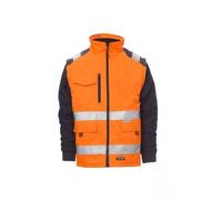 Ergos Workwear Payper - HIWAY Giubbotto ad Alta Visibilità Imbottito con Maniche Staccabili GILET Colore: ARANCIONE FLUO/BLU NAVY, Taglia: L