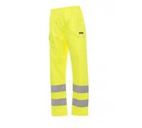 Ergos Workwear Payper - HURRICANE-PANTS Pantaloni Antipioggia Spalmatain PU ad Alta Visibilità Colore: GIALLO FLUO, Taglia: L con una T-shirt in omaggio