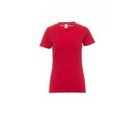 Ergos Workwear Payper - SUNSET LADY T-Shirt Sfiancata da Donna Girocollo 100% Cotone a Manica Corta Colore: ROSSO, Taglia: S