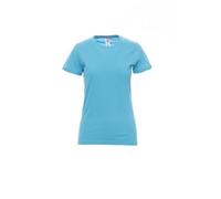 Ergos Workwear Payper - SUNSET LADY T-Shirt Sfiancata da Donna Girocollo 100% Cotone a Manica Corta Colore: BLU ATOLLO, Taglia: L