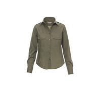 Ergos Workwear Payper - TROPHY LADY Camicia da Donna 100% Cotone a Manica Lunga Sfiancata Colore: VERDE MILITARE, Taglia: M