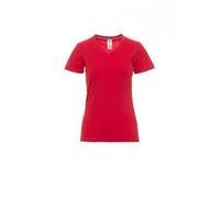 Ergos Workwear Payper - V-NECK LADY T-Shirt Scollo a V da Donna a Mezza Manica Sfiancata in Cotone Colore: ROSSO, Taglia: L