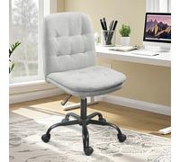 ERGOSEAT Sedia Criss Cross con ruote, sedia da ufficio senza braccioli, ampia e comoda, per casa e ufficio (grigio chiaro)