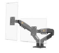 Ergosolid Supporto da scrivania per 2 Monitor PC LCD LED 17" - 32" Regolazione in più Assi, Girevole, Molla a Gas Fino a 2 x 9 kg