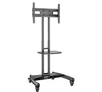 Ergosolid Supporto TV da Pavimento con Ruote Carrello Staffa Porta Mobile Stand Orientabile per Schermi 32" a 70", fino a 45,5 kg, nero