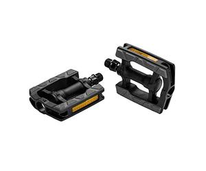 Ergotec Pedale per bicicletta da trekking e da città, superficie gommata antiscivolo per una presa sicura, stabile asse in acciaio da 7 mm, filettatura 107 x 80 mm, filettatura 9/16", plastica/carta