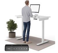 Ergotopia Desktopia One - Scrivania Elettrica Regolabile in Altezza, Tavolo da Ufficio e Gaming, 120 x 65 cm, Bianco, Moderno, Ergonomico, Resistente alla Ruggine, 7 Anni di Garanzia
