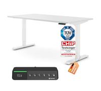 Ergotopia Desktopia Pro X Scrivania Elettrica con Altezza Regolabile con Garanzia di 7 Anni, Scrivania Ergonomica con 9 Posizioni Memorizzate (Piano: Bianco, Struttura: Bianco, 180 x 80 cm)