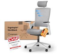 Ergotopia NextBack | Sedia da ufficio ergonomica contro il mal di schiena | Sedia da scrivania ergonomica | Sedia da ufficio ergonomica con poggiatesta e braccioli - 5 anni di garanzia