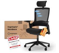 Ergotopia Nextback sedia ufficio ergonomica - sedia ergonomica con supporto cervicale e braccioli regolabili - poltrona ufficio con supporto per il collo - sedie ufficio ergonomiche in mesh