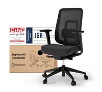 Ergotopia PureBack - Sedia da ufficio ergonomica, con braccioli 4D e meccanismo sincronizzato, comoda sedia girevole da ufficio per una seduta sana