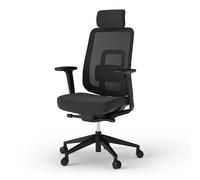 Ergotopia PureBack - Sedia da ufficio ergonomica, con poggiatesta, braccioli 4D e meccanismo di sincronizzazione, per casa, ufficio e gioco, comoda sedia girevole per una seduta sana