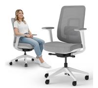 Ergotopia PureBack Sedia da ufficio ergonomica, sedia da ufficio ergonomica con braccioli 4D e meccanismo sincronizzato, sedia da ufficio ergonomica vincitore dei test, comoda sedia girevole