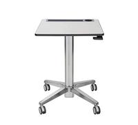 Ergotron LearnFit-Scrivania da Viaggio Regolabile da 40 cm, Legno ingegnerizzato, Argento, Short, 29"-45" worksurface